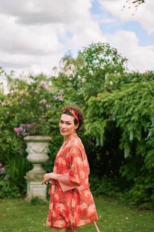 Kimono Flora Firenze En Coloris Corail