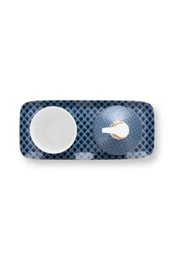 Lot De 3 Accessoires De Salle De Bain Kyoto Festival En Coloris Bleu