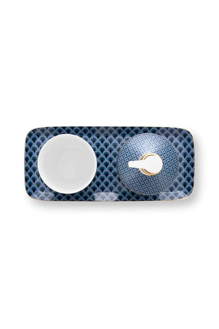 Lot De 3 Accessoires De Salle De Bain Kyoto Festival En Coloris Bleu