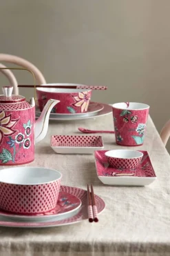 Lot De 6 Articles Sushi Oriental Flower Festival Fonce