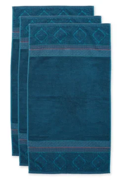 Lot De 3 Serviettes De Bain Soft Zellige En Coloris Fonce 55 X 100 Cm