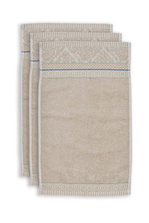 Lot De 3 Serviettes Invite Soft Zellige En Coloris 30 X 50 Cm