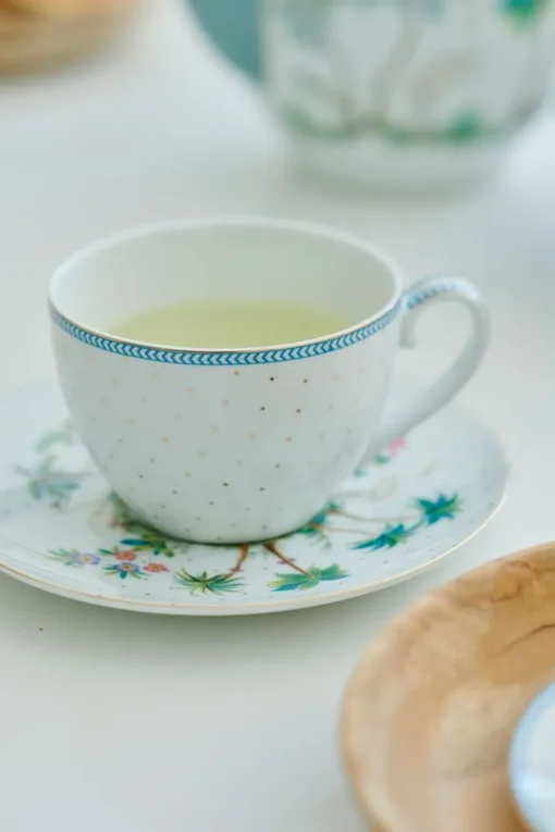 Tasse Et Soucoupe A Cappuccino A Pois Jolie En Coloris Dore