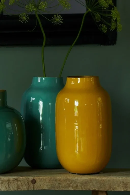Vase Ovale En Metal En Coloris 30 Cm