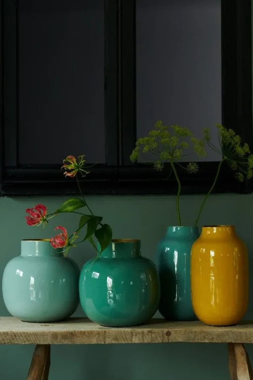 Vase Ovale En Metal En Coloris 30 Cm