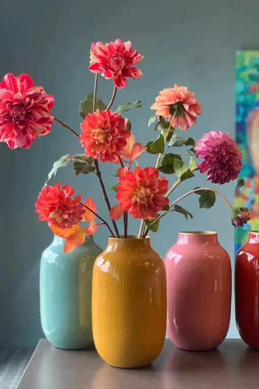 Vase Ovale En Metal En Coloris 30 Cm