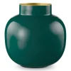 Vase Rond En Metal En Coloris Fonce 25 Cm