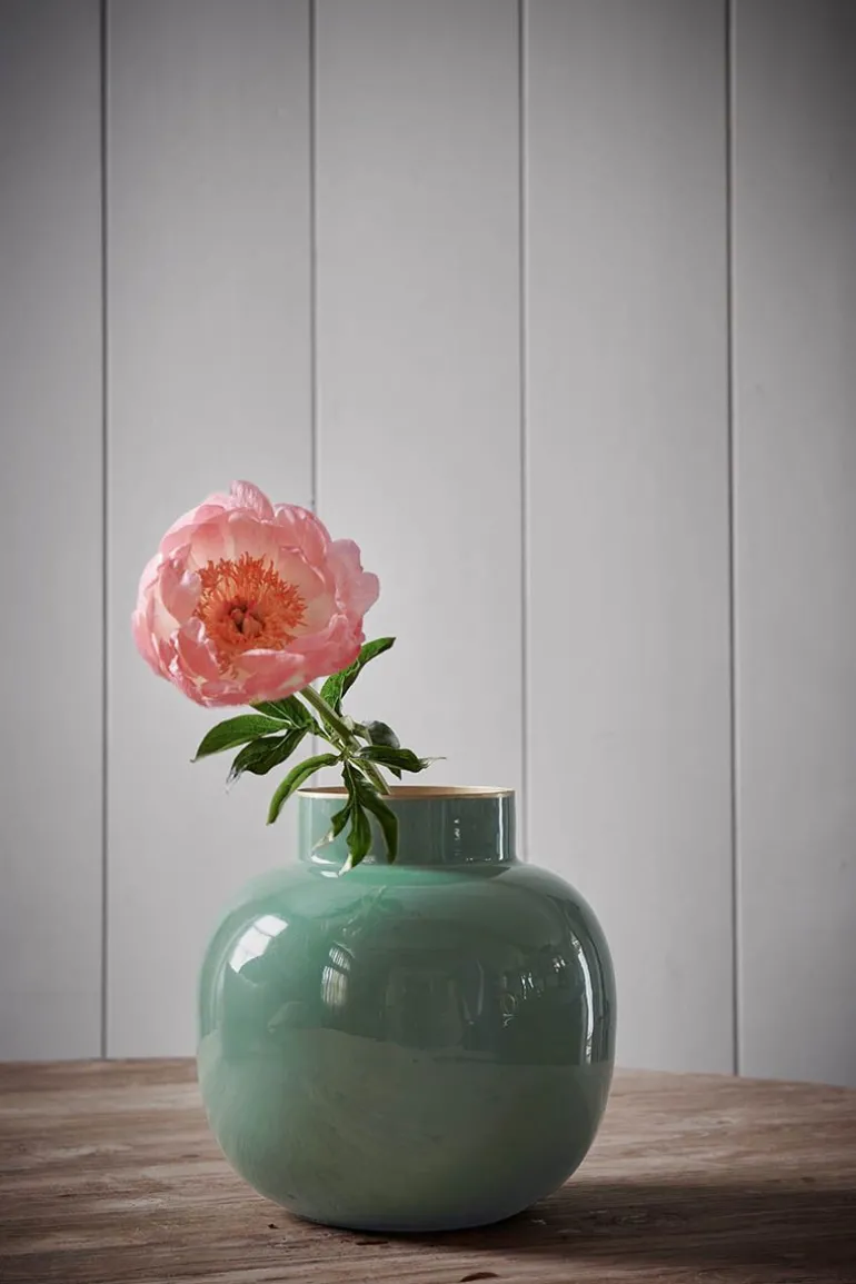 Vase Rond En Metal En Coloris 25 Cm